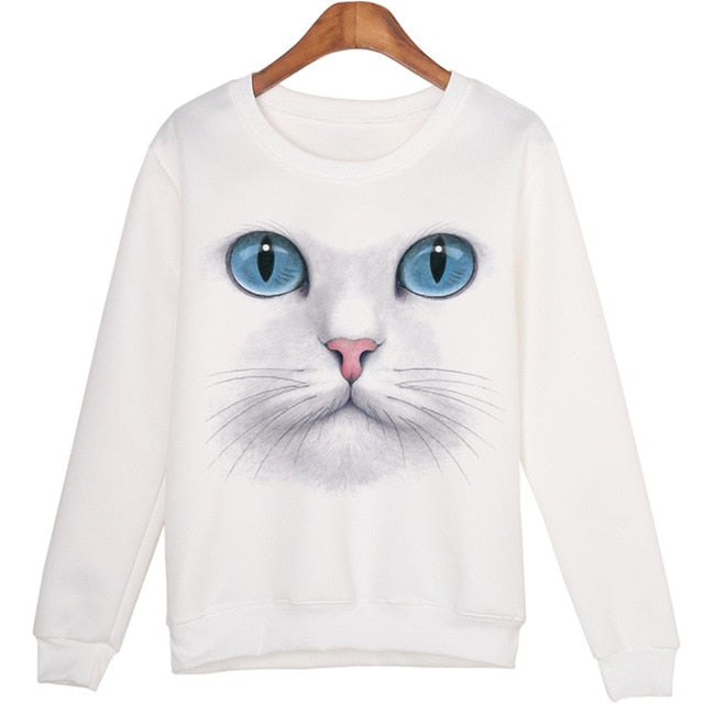 3D Cat Face Sweatshirt