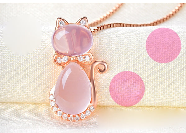 Rose Gold Kitty Necklace