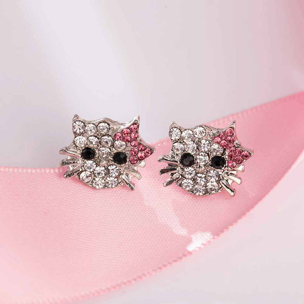 Silver Plated Cat Earrings