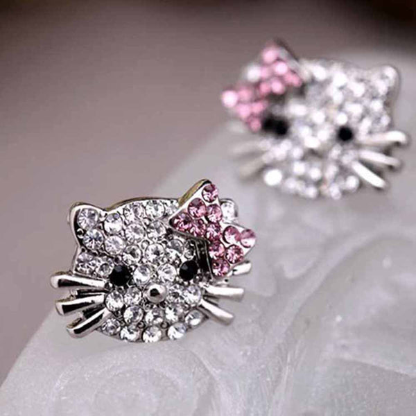 Silver Plated Cat Earrings