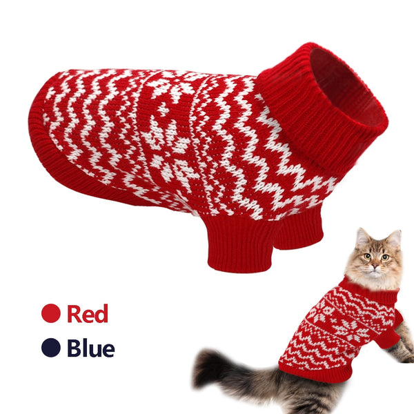 Turtleneck Knitted Cat's Sweater