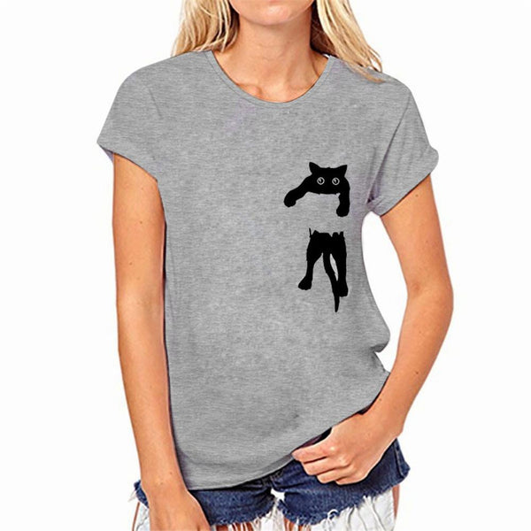 Chest Pocket Cat T-shirt