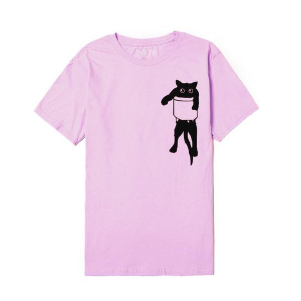 Chest Pocket Cat T-shirt