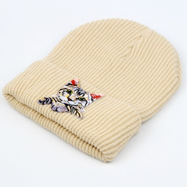 Logo Cat Printed Beanie