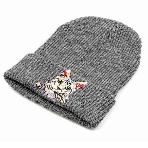 Logo Cat Printed Beanie