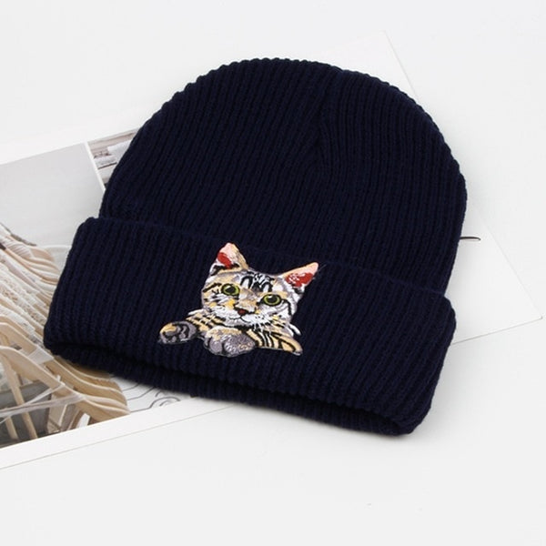 Logo Cat Printed Beanie