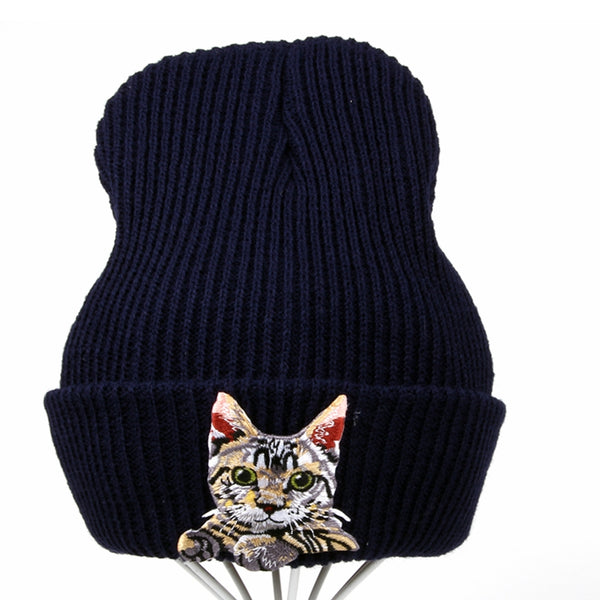 Logo Cat Printed Beanie