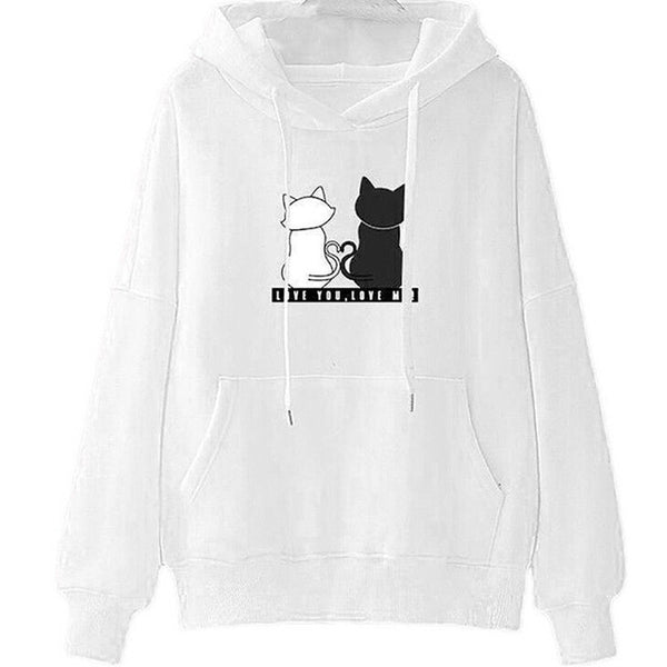 Two Cats Printed Hoodie