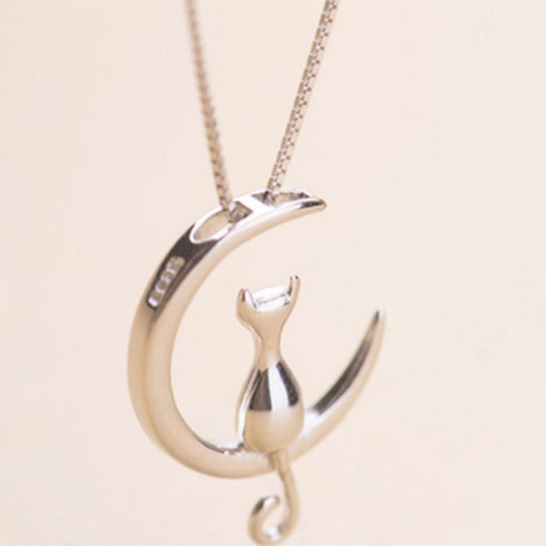 Moon Cat Pendant Necklace