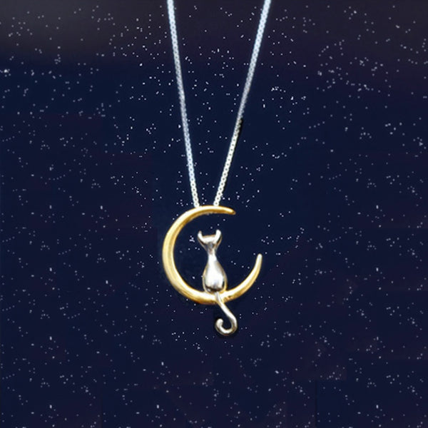 Moon Cat Pendant Necklace