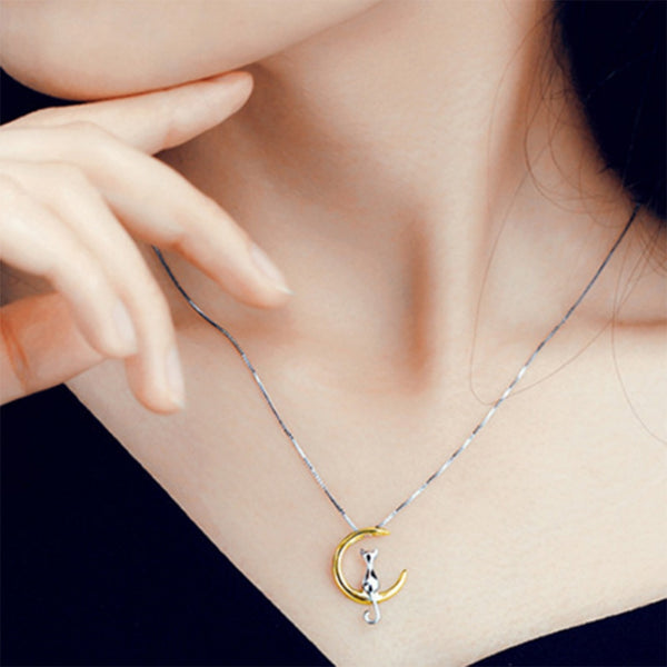 Moon Cat Pendant Necklace