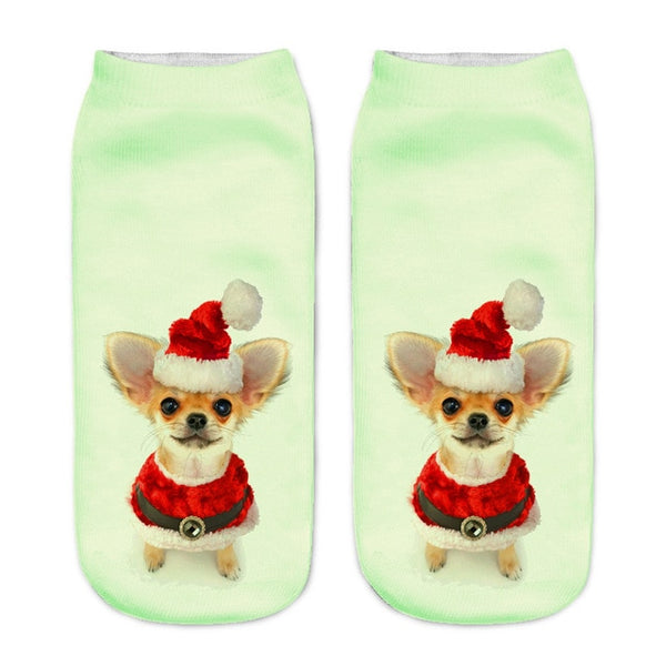 3D Cat Print Women's Ankle Socks