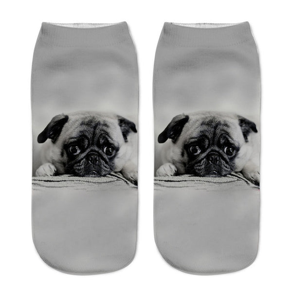 3D Cat Print Women's Ankle Socks