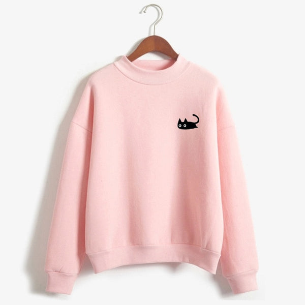 Black Cat Long Sweatshirt