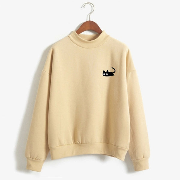 Black Cat Long Sweatshirt