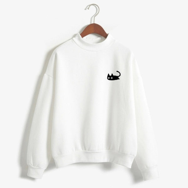 Black Cat Long Sweatshirt