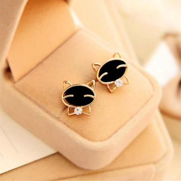 Black Kitty Earrings