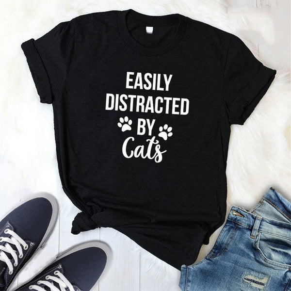 "Distracted by Cats" T-shirt