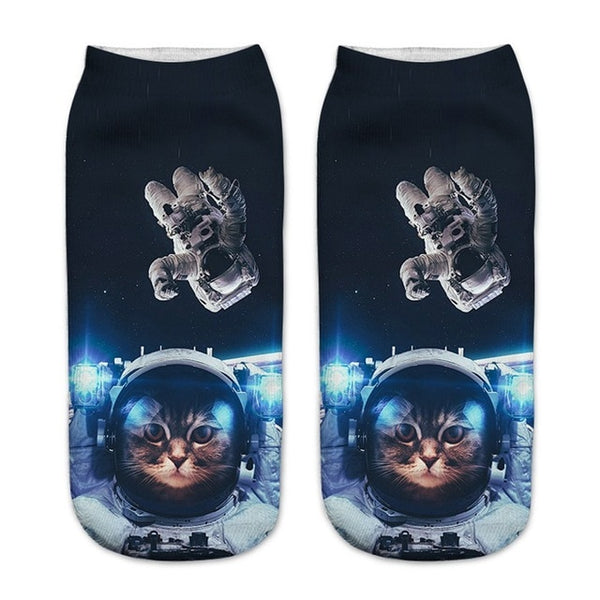 Funny Short Printed Cat Socks