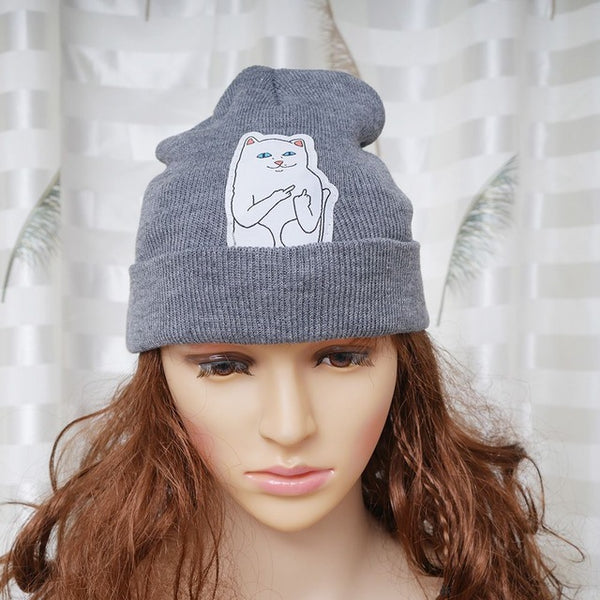 Knitted Cotton Printed Beanie