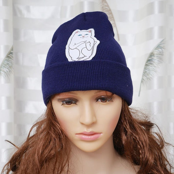 Knitted Cotton Printed Beanie